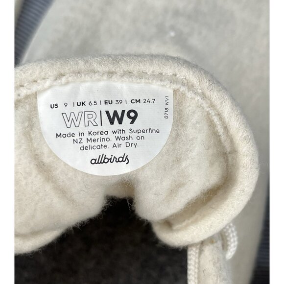 Allbirds Runners Washable Merino Wool Cream White Comfort Shoes‎ Womens Size 9 - Picture 11 of 11